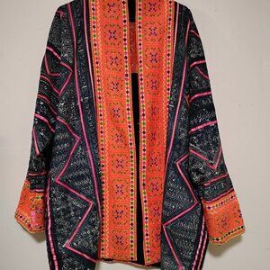 Vintage Boho Tribal Jacket Top - Large Unisex